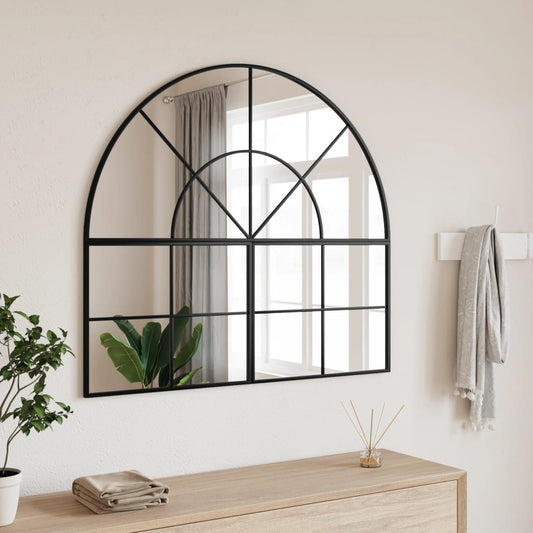 Wandspiegel boog 100x90 cm ijzer zwart is nu te koop bij PeponiXL, paradijselijk wonen!