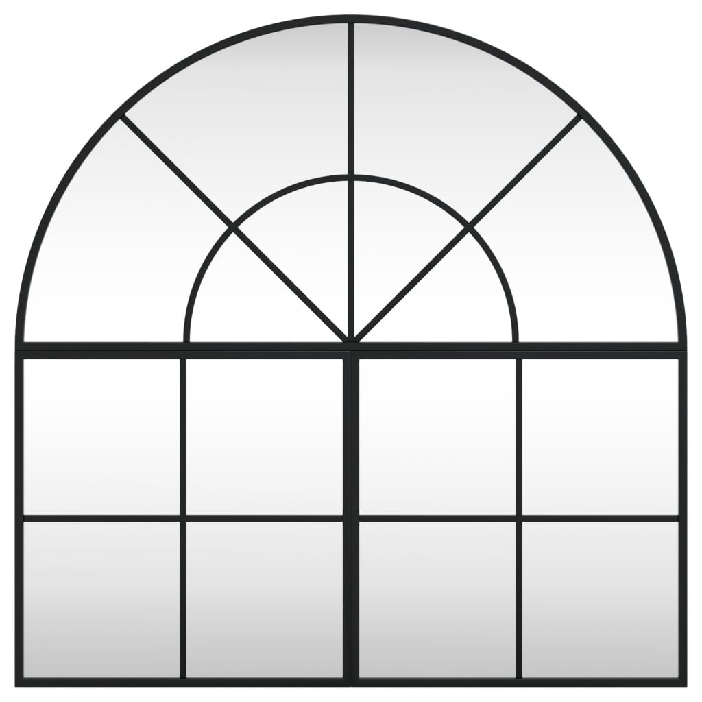 Wandspiegel boog 80x80 cm ijzer zwart is nu te koop bij PeponiXL, paradijselijk wonen!