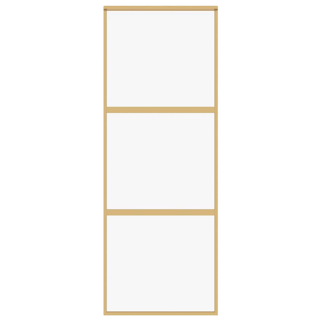 Schuifdeur 76x205 cm helder ESG-glas en aluminium goudkleurig is nu te koop bij PeponiXL, paradijselijk wonen!