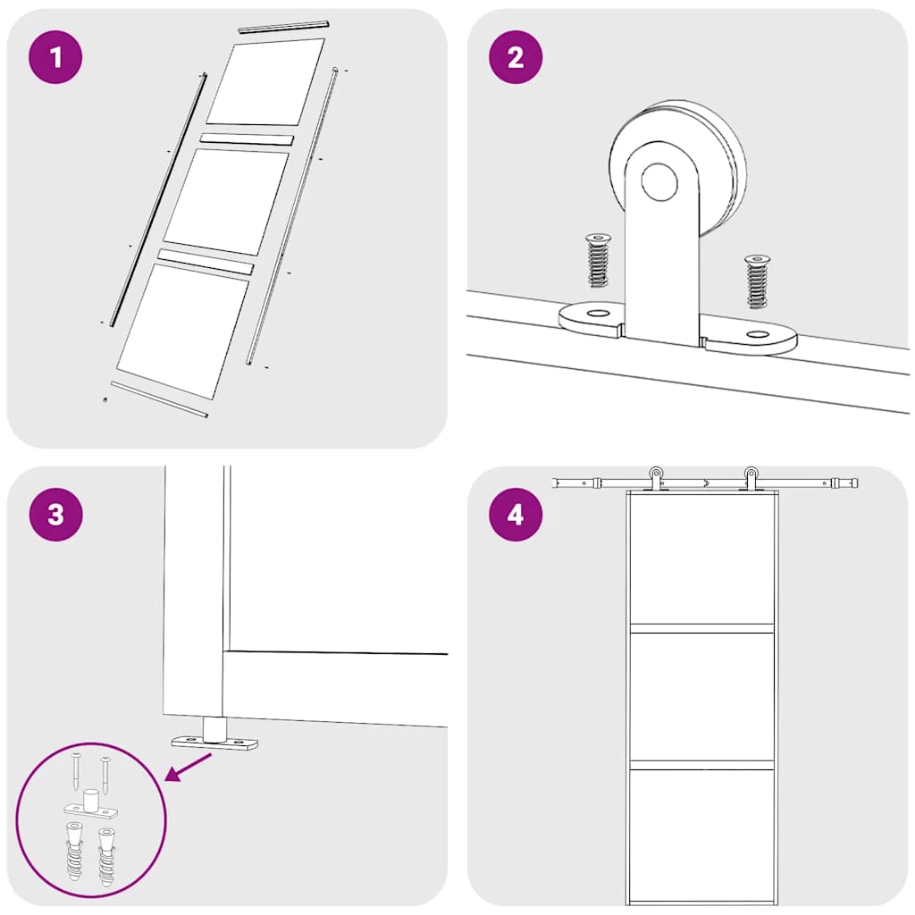 Schuifdeur 76x205 cm helder ESG-glas en aluminium goudkleurig is nu te koop bij PeponiXL, paradijselijk wonen!