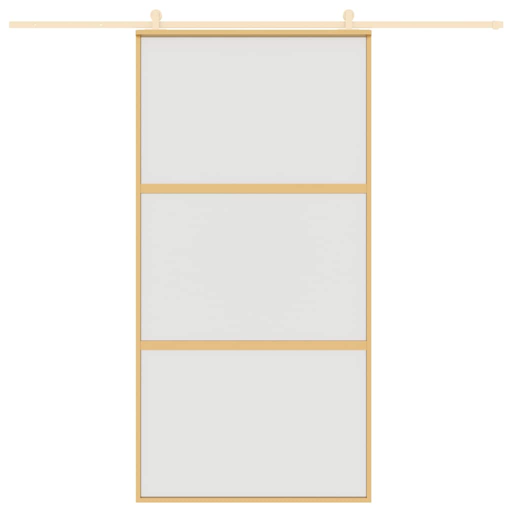 Schuifdeur 102,5x205 cm mat ESG-glas en aluminium goudkleurig is nu te koop bij PeponiXL, paradijselijk wonen!