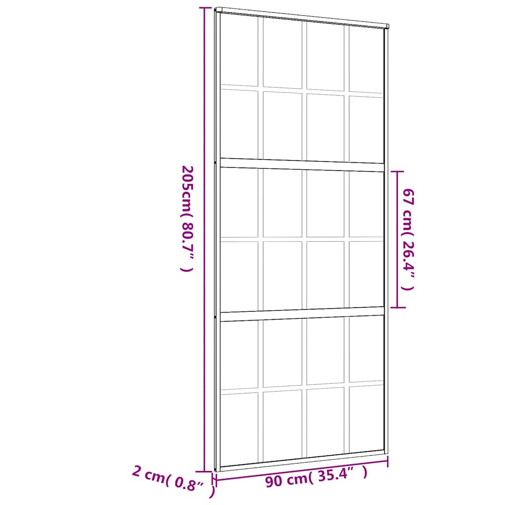 Schuifdeur 90x205 cm helder ESG-glas en aluminium goudkleurig is nu te koop bij PeponiXL, paradijselijk wonen!