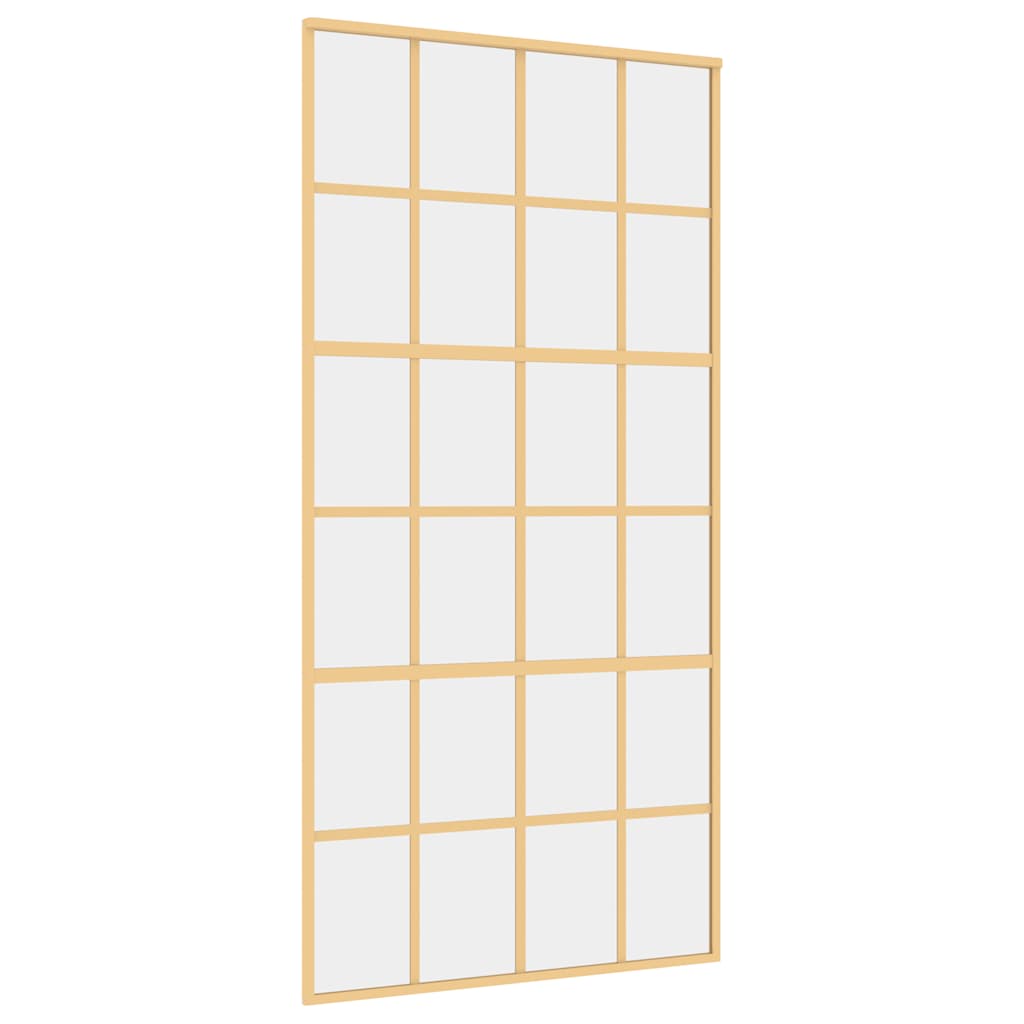 Schuifdeur 102,5x205 cm helder ESG-glas en aluminium goudkleur is nu te koop bij PeponiXL, paradijselijk wonen!