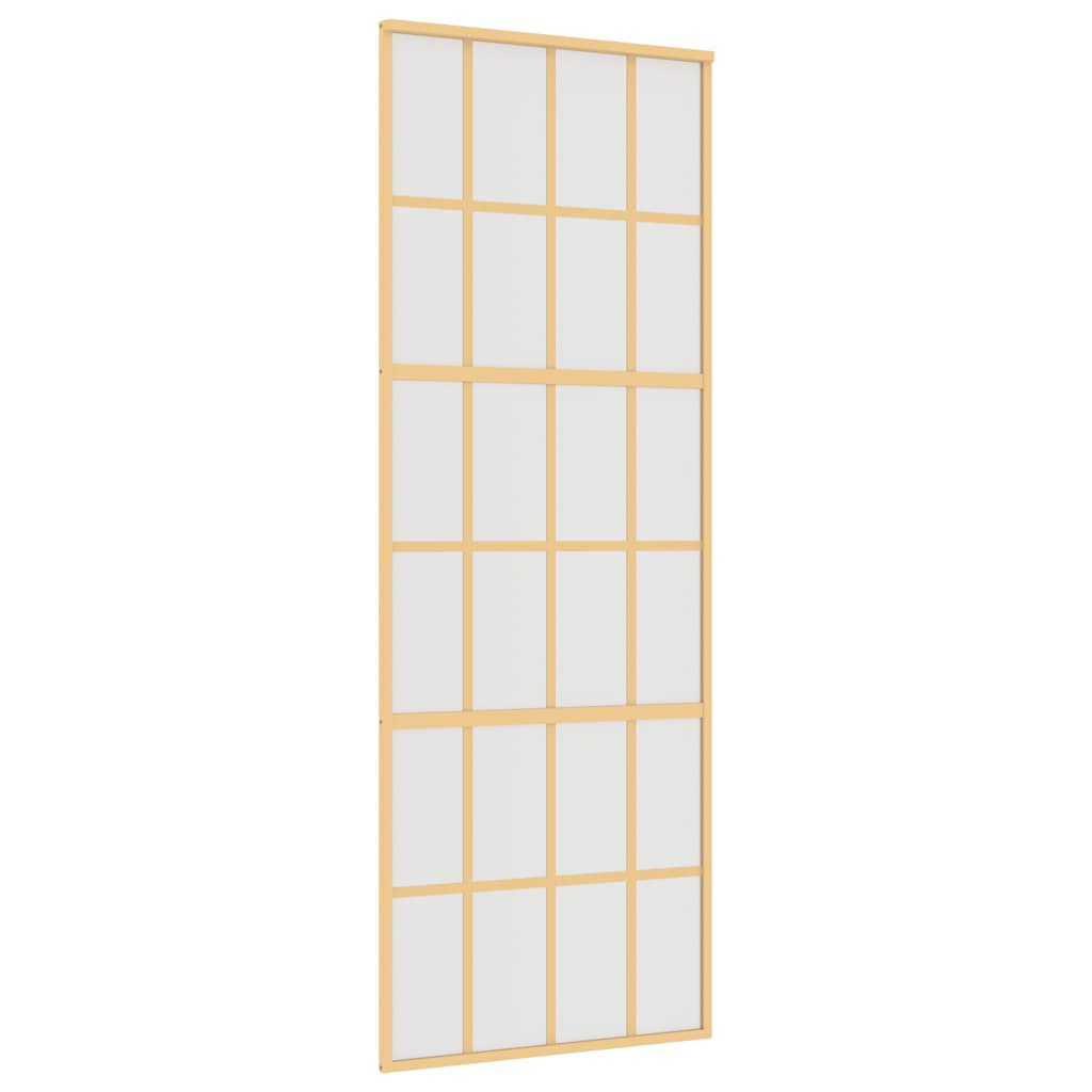 Schuifdeur 76x205 cm mat ESG-glas en aluminium goudkleurig is nu te koop bij PeponiXL, paradijselijk wonen!