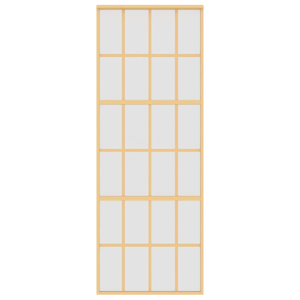 Schuifdeur 76x205 cm mat ESG-glas en aluminium goudkleurig is nu te koop bij PeponiXL, paradijselijk wonen!