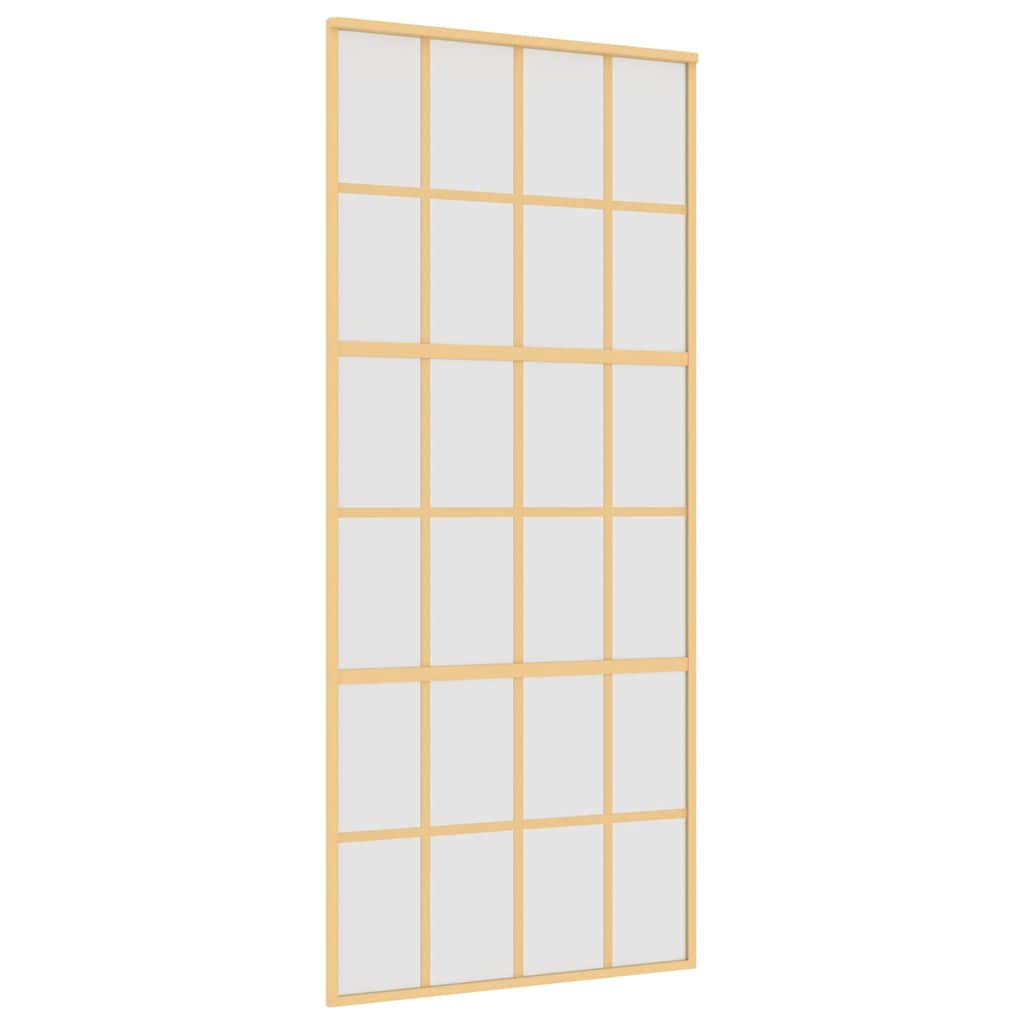 Schuifdeur 90x205 cm mat ESG-glas en aluminium goudkleurig is nu te koop bij PeponiXL, paradijselijk wonen!