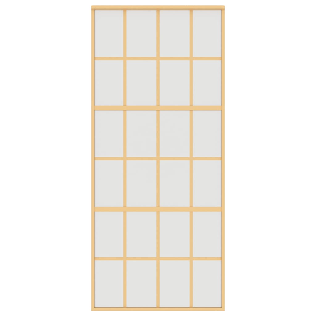 Schuifdeur 90x205 cm mat ESG-glas en aluminium goudkleurig is nu te koop bij PeponiXL, paradijselijk wonen!