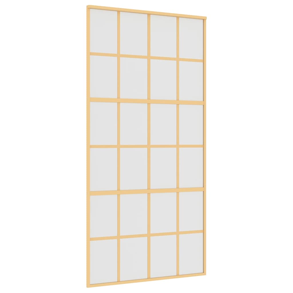 Schuifdeur 102,5x205 cm mat ESG-glas en aluminium goudkleurig is nu te koop bij PeponiXL, paradijselijk wonen!