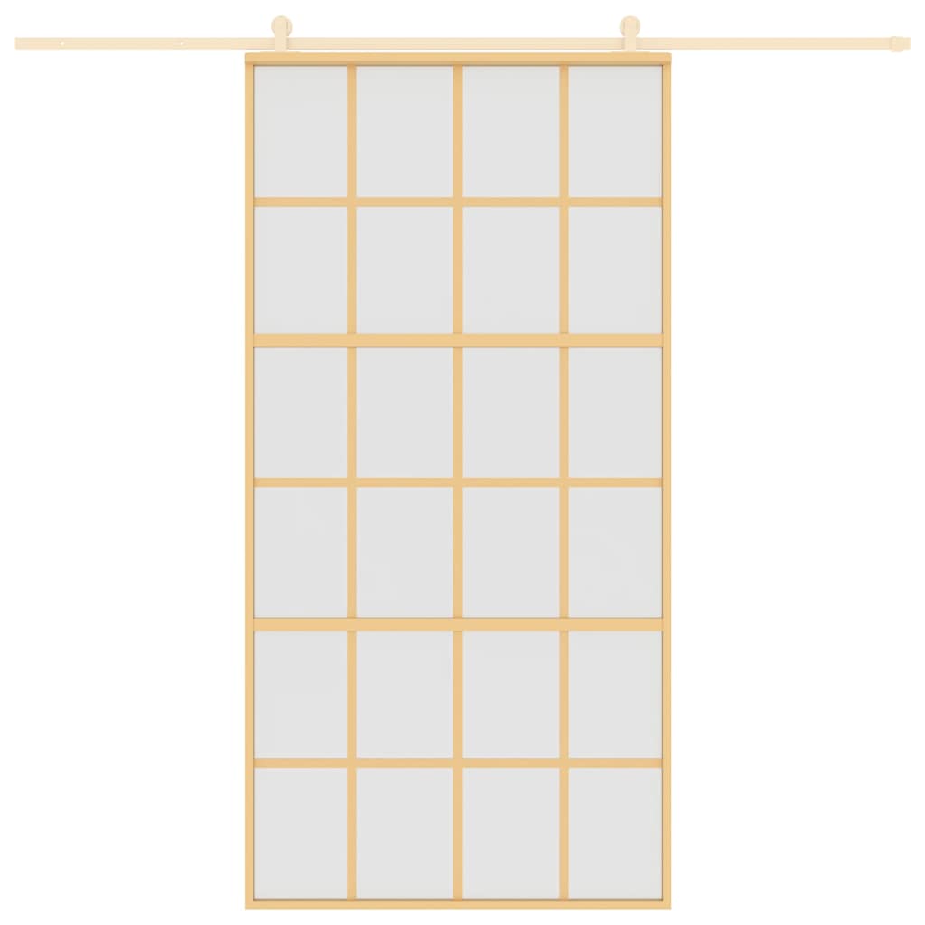Schuifdeur 102,5x205 cm mat ESG-glas en aluminium goudkleurig is nu te koop bij PeponiXL, paradijselijk wonen!