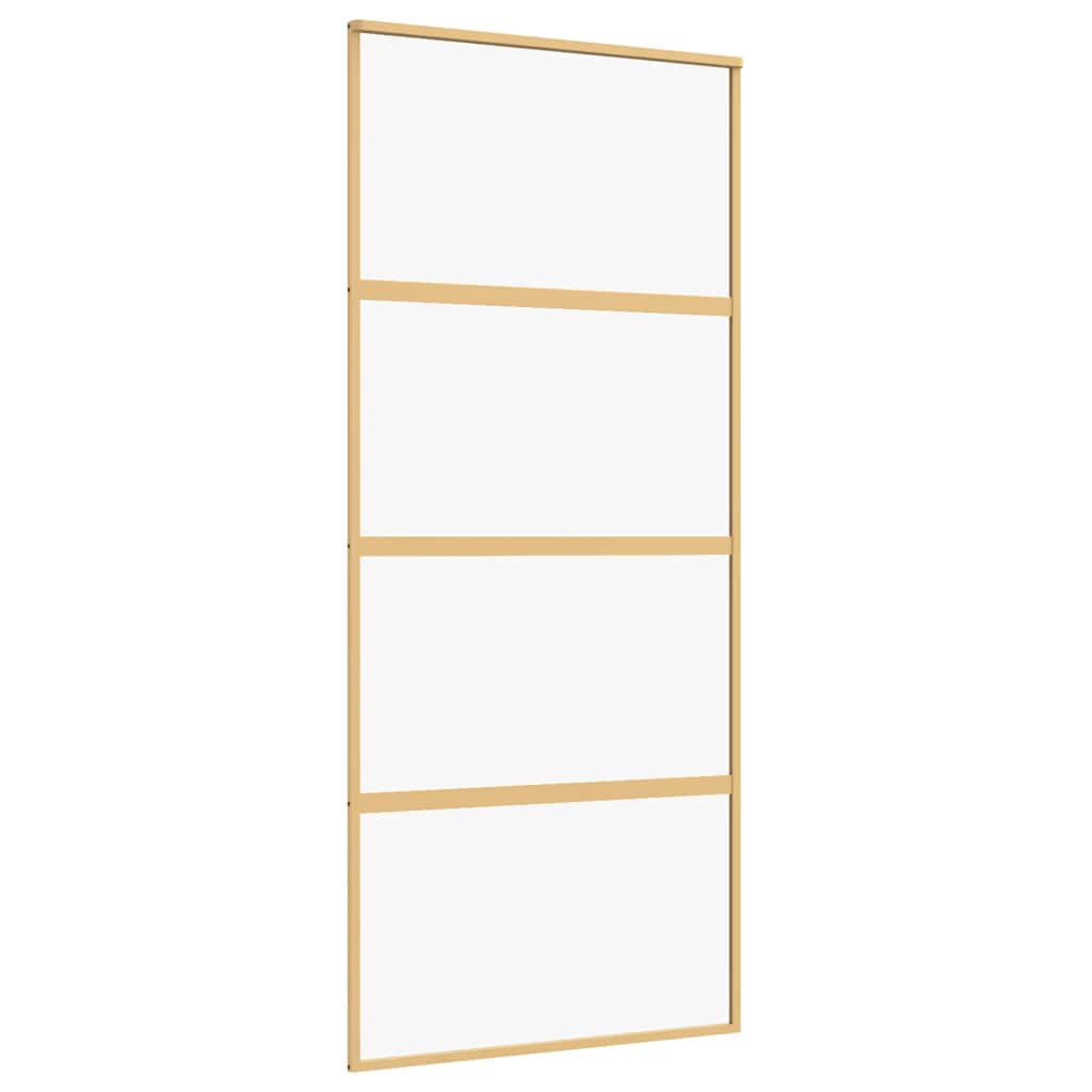 Schuifdeur 90x205 cm helder ESG-glas en aluminium goudkleurig is nu te koop bij PeponiXL, paradijselijk wonen!
