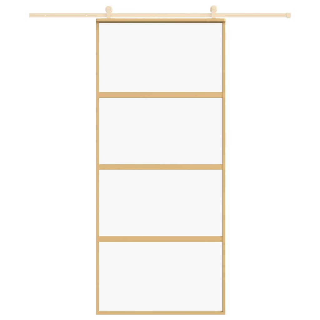 Schuifdeur 90x205 cm helder ESG-glas en aluminium goudkleurig is nu te koop bij PeponiXL, paradijselijk wonen!