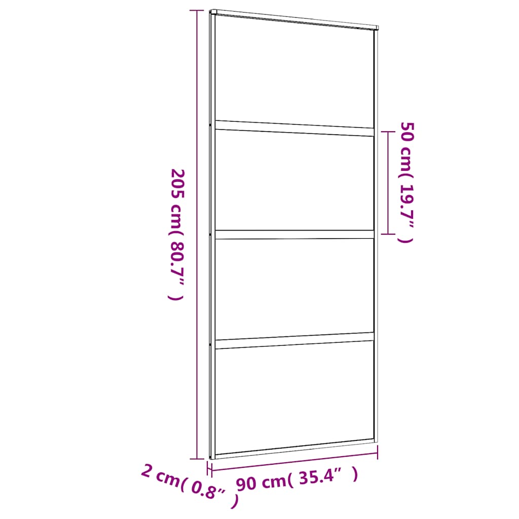 Schuifdeur 90x205 cm helder ESG-glas en aluminium goudkleurig is nu te koop bij PeponiXL, paradijselijk wonen!