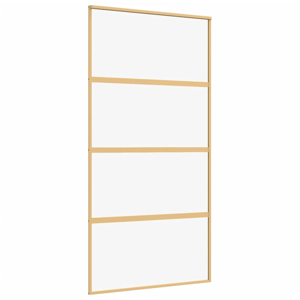 Schuifdeur 102,5x205 cm helder ESG-glas en aluminium goudkleur is nu te koop bij PeponiXL, paradijselijk wonen!