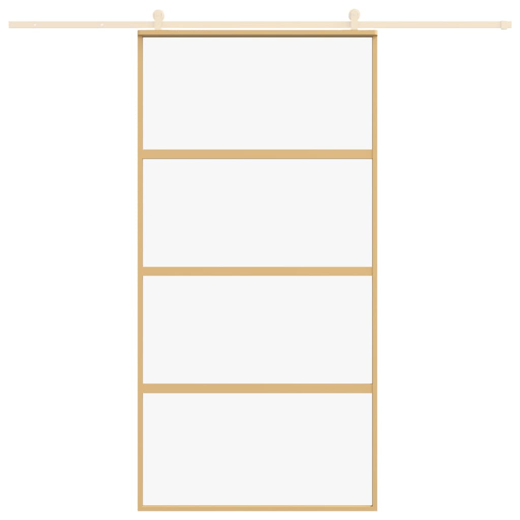 Schuifdeur 102,5x205 cm helder ESG-glas en aluminium goudkleur is nu te koop bij PeponiXL, paradijselijk wonen!