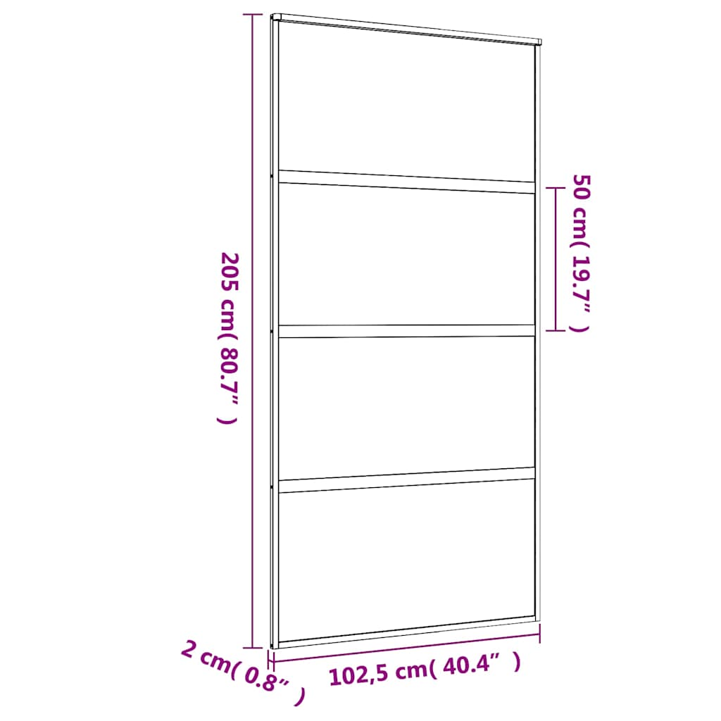Schuifdeur 102,5x205 cm helder ESG-glas en aluminium goudkleur is nu te koop bij PeponiXL, paradijselijk wonen!