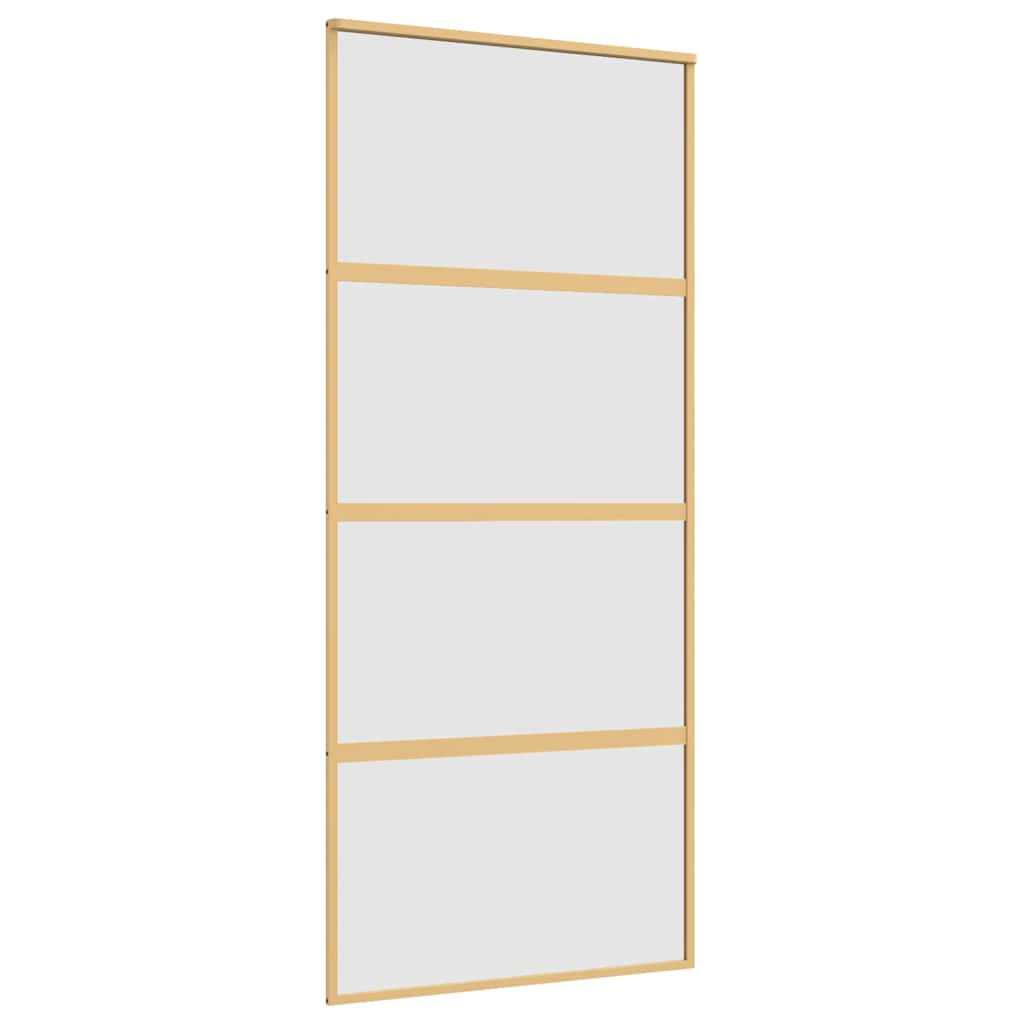 Schuifdeur 90x205 cm mat ESG-glas en aluminium goudkleurig is nu te koop bij PeponiXL, paradijselijk wonen!