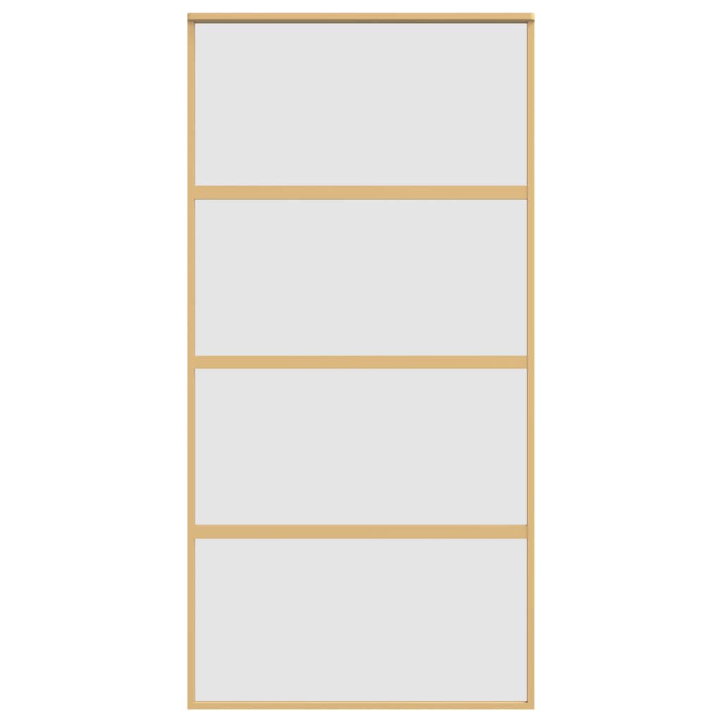 Schuifdeur 102,5x205 cm mat ESG-glas en aluminium goudkleurig is nu te koop bij PeponiXL, paradijselijk wonen!