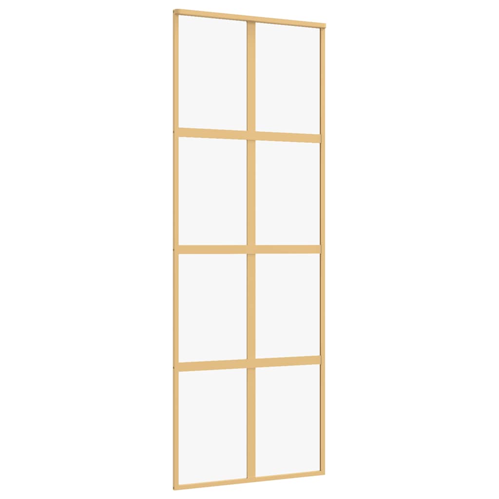 Schuifdeur 76x205 cm helder ESG-glas en aluminium goudkleurig is nu te koop bij PeponiXL, paradijselijk wonen!