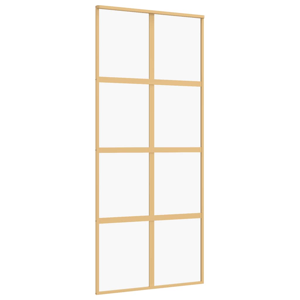 Schuifdeur 90x205 cm helder ESG-glas en aluminium goudkleurig is nu te koop bij PeponiXL, paradijselijk wonen!