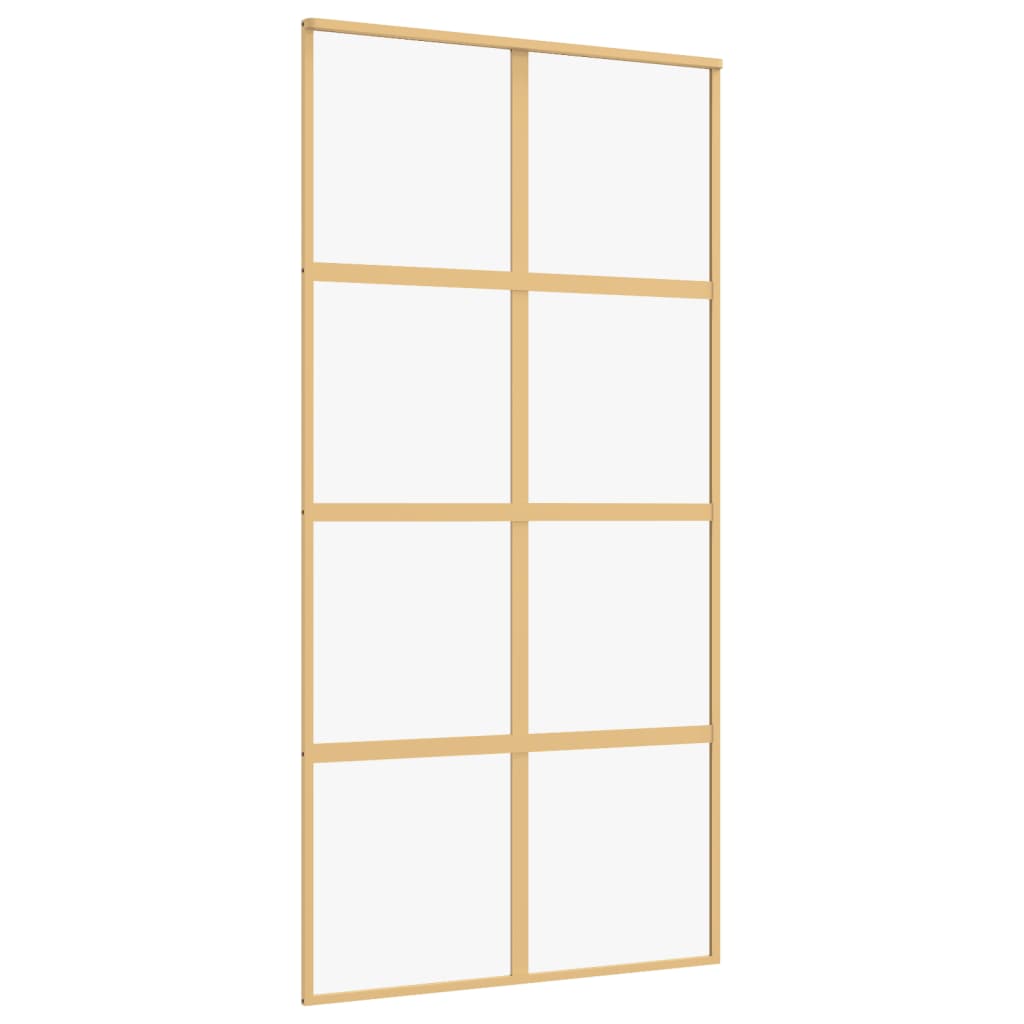 Schuifdeur 102,5x205 cm helder ESG-glas en aluminium goudkleur is nu te koop bij PeponiXL, paradijselijk wonen!