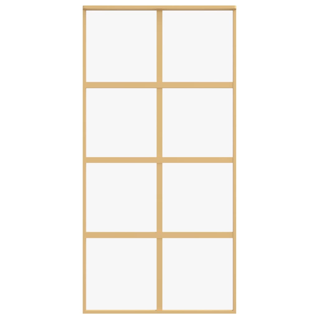 Schuifdeur 102,5x205 cm helder ESG-glas en aluminium goudkleur is nu te koop bij PeponiXL, paradijselijk wonen!