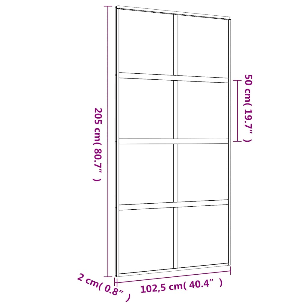 Schuifdeur 102,5x205 cm helder ESG-glas en aluminium goudkleur is nu te koop bij PeponiXL, paradijselijk wonen!