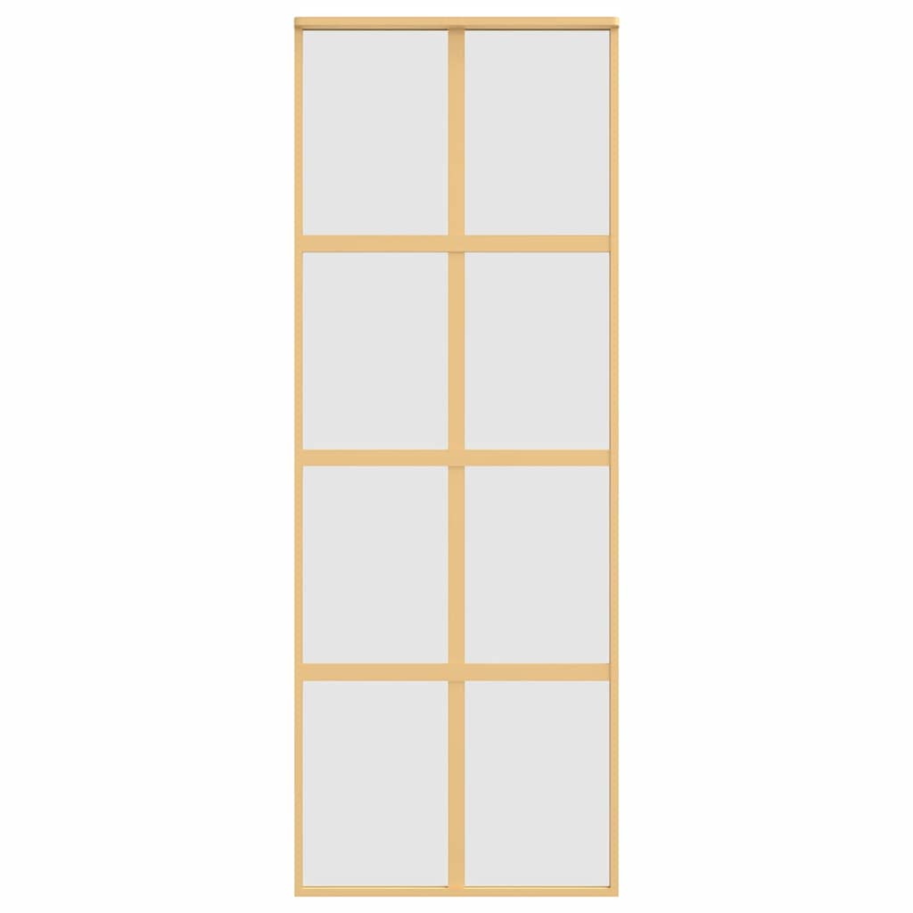 Schuifdeur 76x205 cm mat ESG-glas en aluminium goudkleurig is nu te koop bij PeponiXL, paradijselijk wonen!