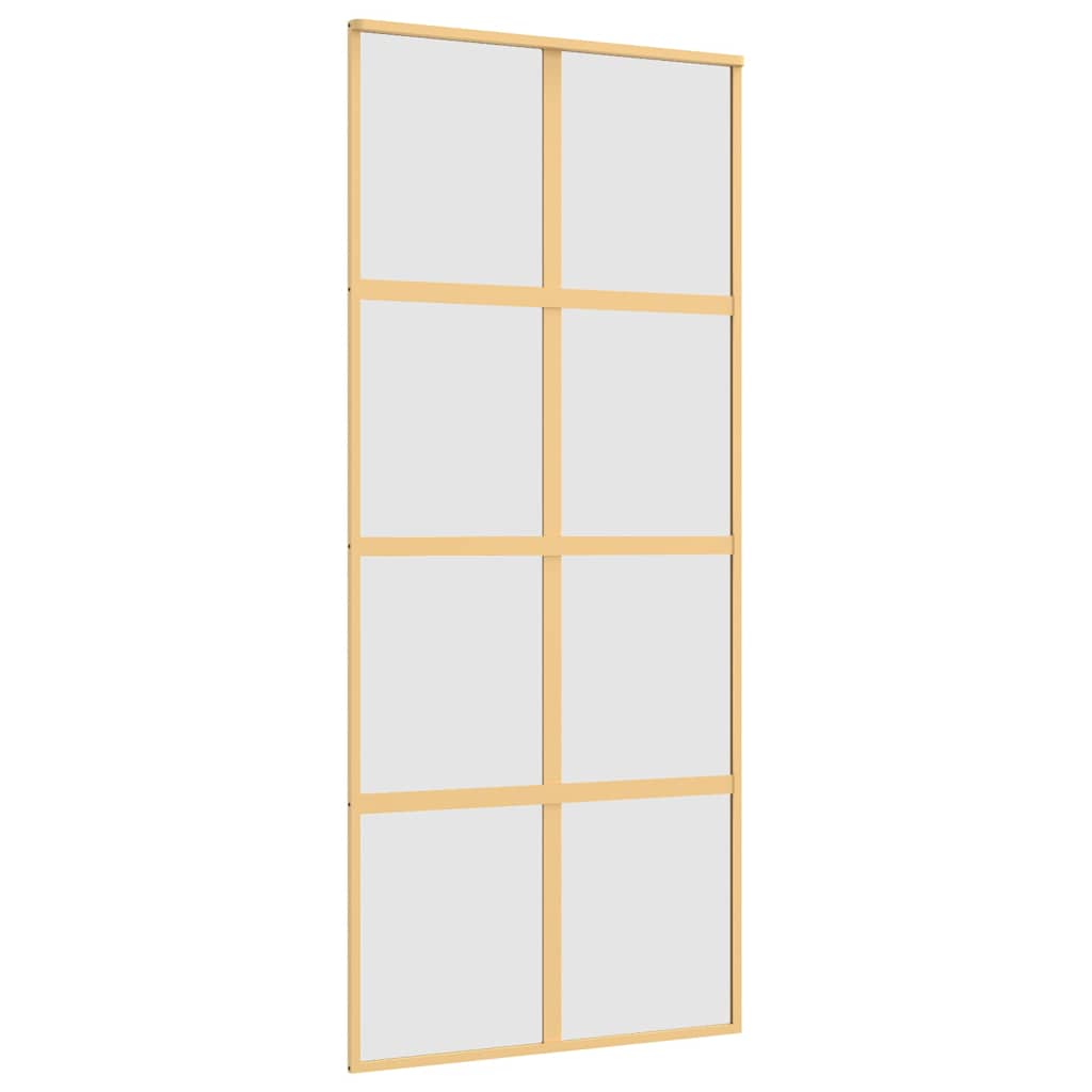 Schuifdeur 90x205 cm mat ESG-glas en aluminium goudkleurig is nu te koop bij PeponiXL, paradijselijk wonen!