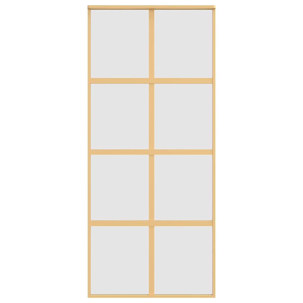 Schuifdeur 90x205 cm mat ESG-glas en aluminium goudkleurig is nu te koop bij PeponiXL, paradijselijk wonen!