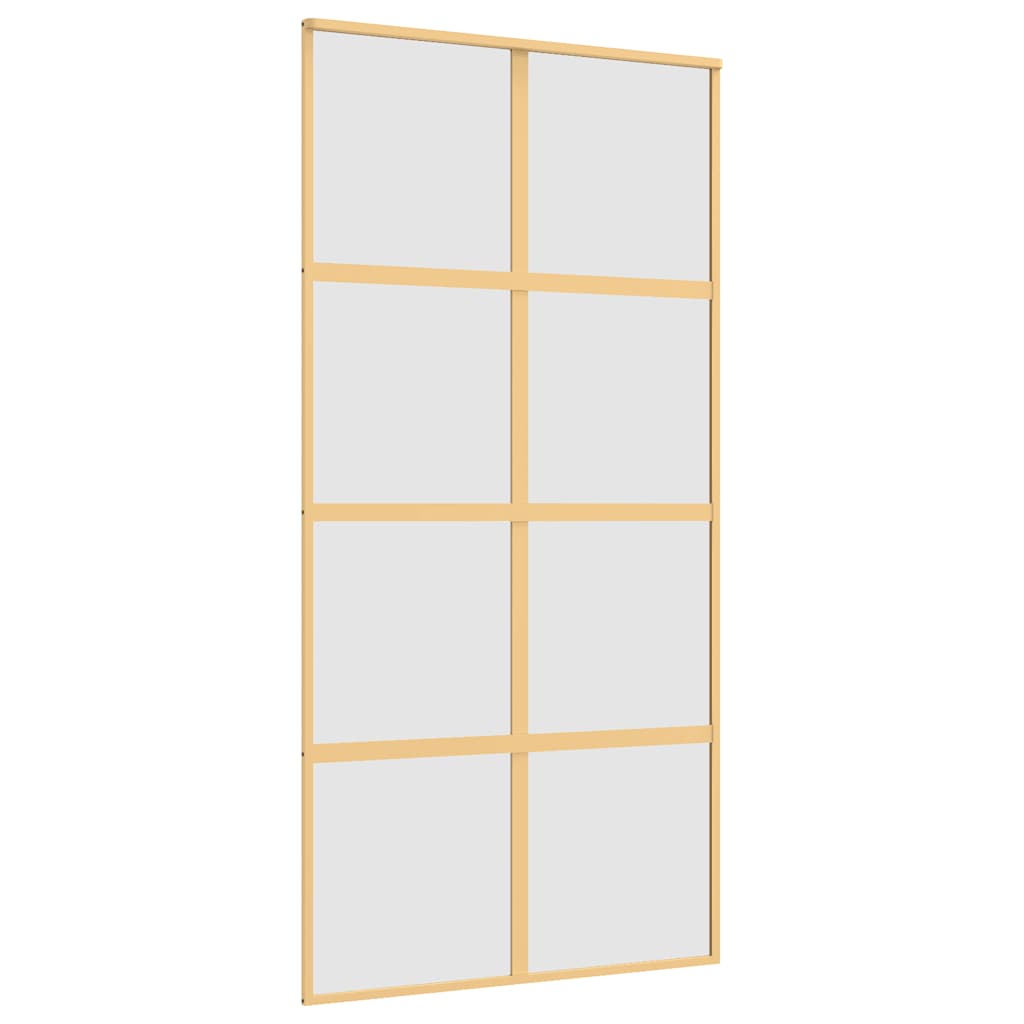 Schuifdeur 102,5x205 cm mat ESG-glas en aluminium goudkleurig is nu te koop bij PeponiXL, paradijselijk wonen!