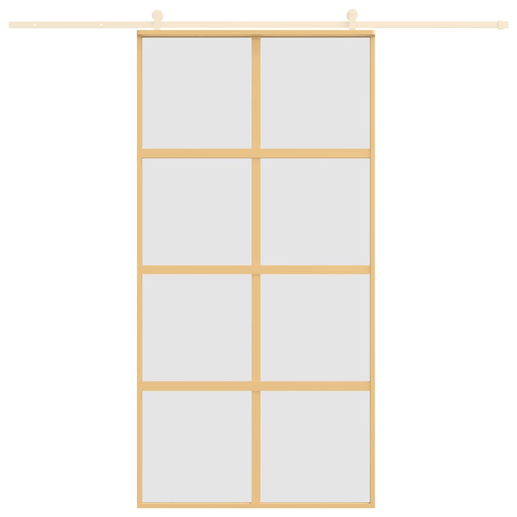 Schuifdeur 102,5x205 cm mat ESG-glas en aluminium goudkleurig is nu te koop bij PeponiXL, paradijselijk wonen!
