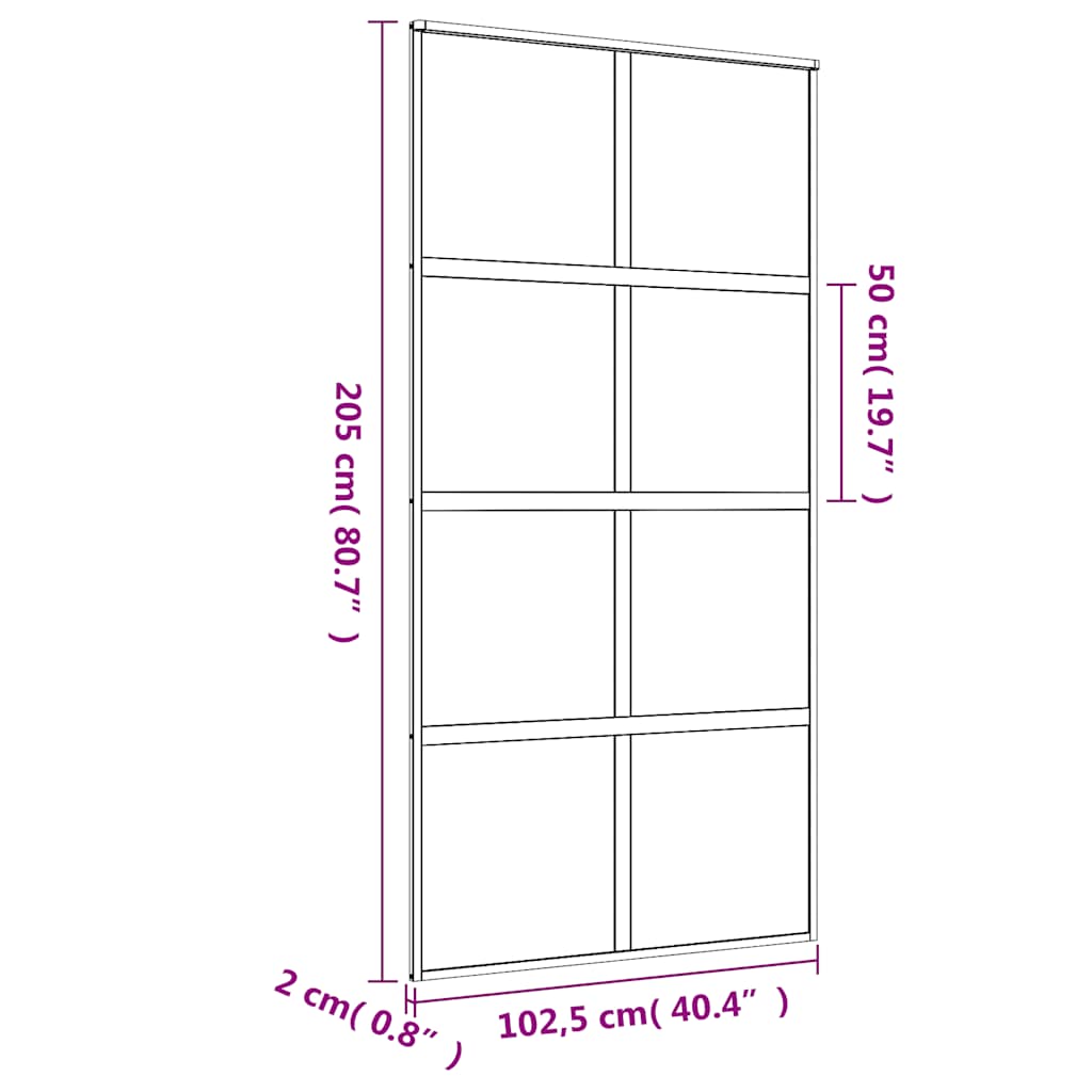 Schuifdeur 102,5x205 cm mat ESG-glas en aluminium goudkleurig is nu te koop bij PeponiXL, paradijselijk wonen!