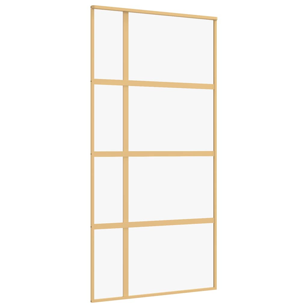 Schuifdeur 102,5x205 cm helder ESG-glas en aluminium goudkleur is nu te koop bij PeponiXL, paradijselijk wonen!