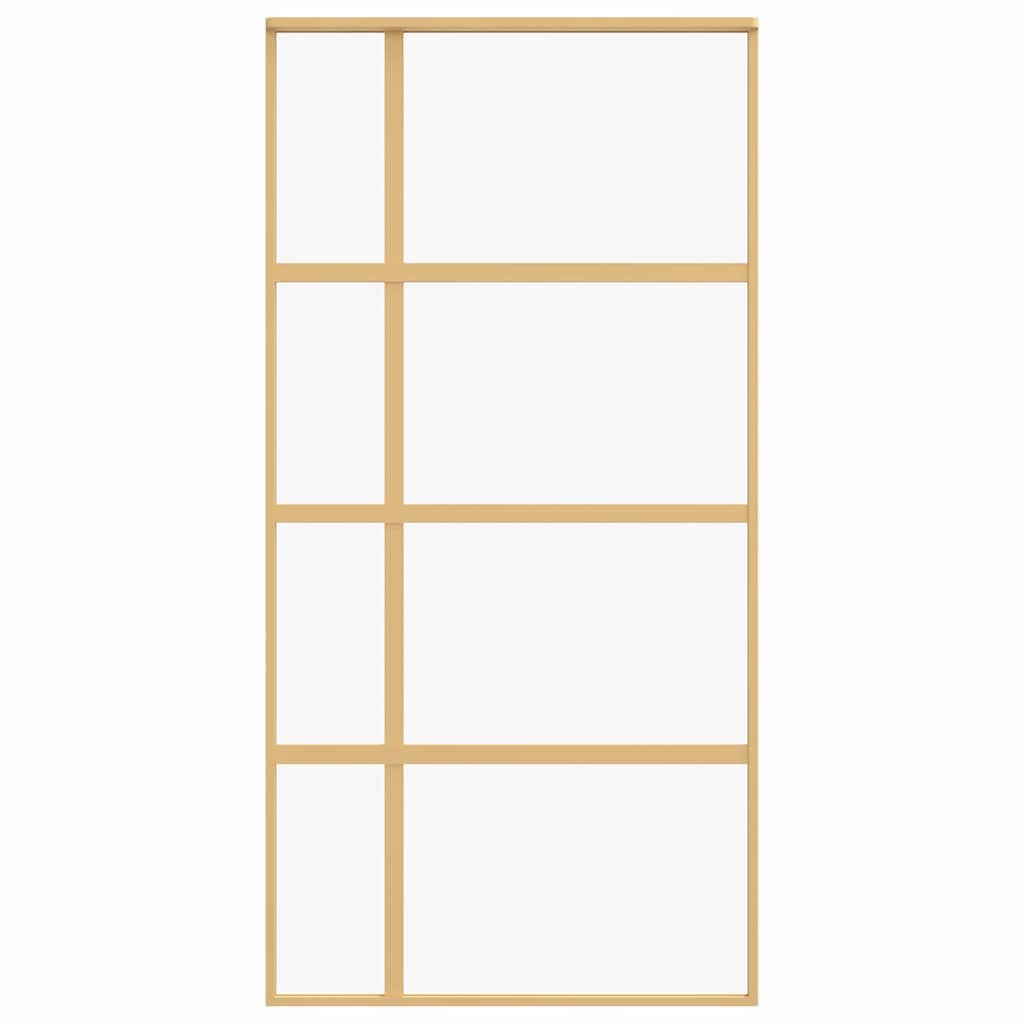 Schuifdeur 102,5x205 cm helder ESG-glas en aluminium goudkleur is nu te koop bij PeponiXL, paradijselijk wonen!