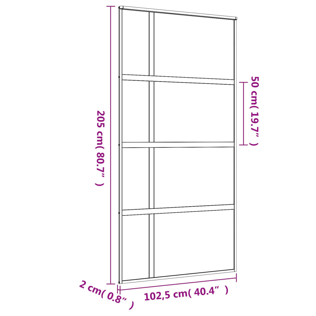 Schuifdeur 102,5x205 cm helder ESG-glas en aluminium goudkleur is nu te koop bij PeponiXL, paradijselijk wonen!