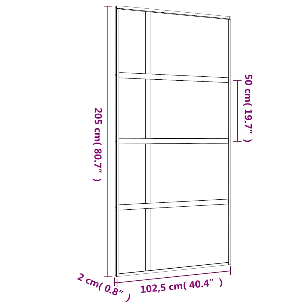 Schuifdeur 102,5x205 cm helder ESG-glas en aluminium goudkleur is nu te koop bij PeponiXL, paradijselijk wonen!