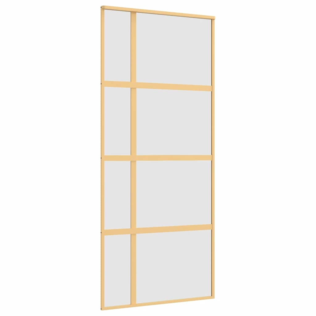 Schuifdeur 90x205 cm mat ESG-glas en aluminium goudkleurig is nu te koop bij PeponiXL, paradijselijk wonen!