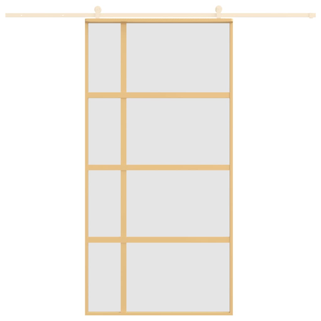 Schuifdeur 102,5x205 cm mat ESG-glas en aluminium goudkleurig is nu te koop bij PeponiXL, paradijselijk wonen!