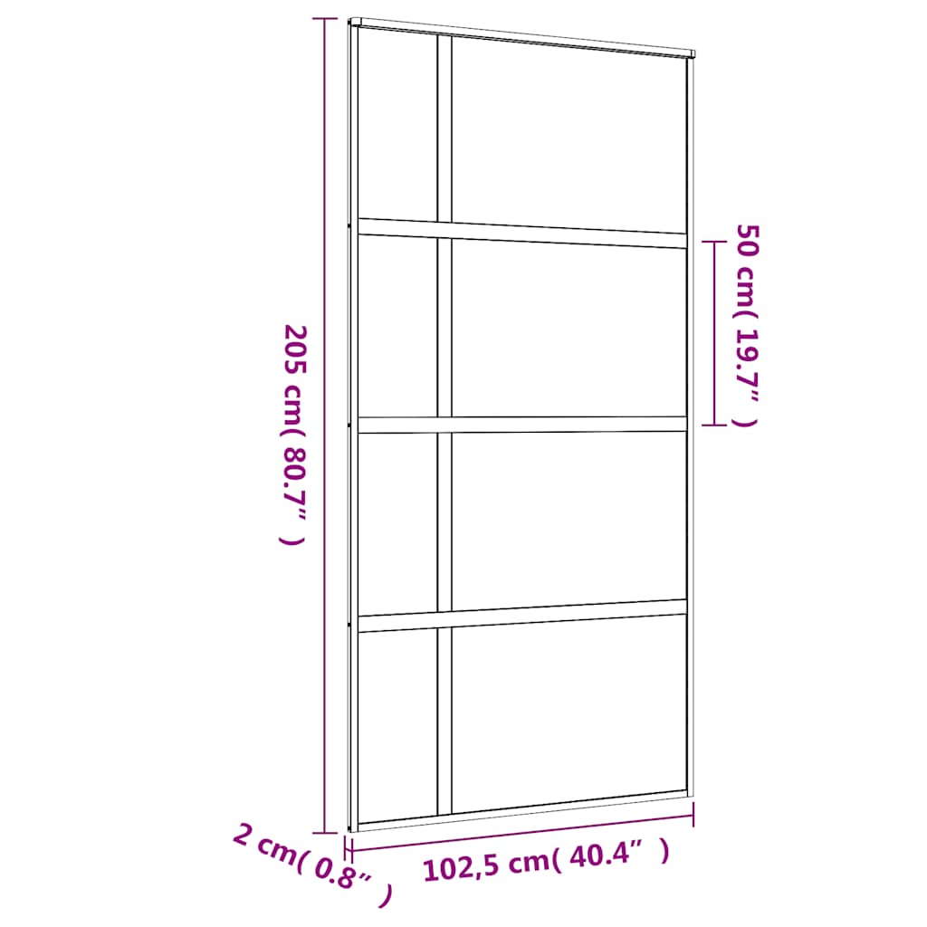 Schuifdeur 102,5x205 cm mat ESG-glas en aluminium goudkleurig is nu te koop bij PeponiXL, paradijselijk wonen!