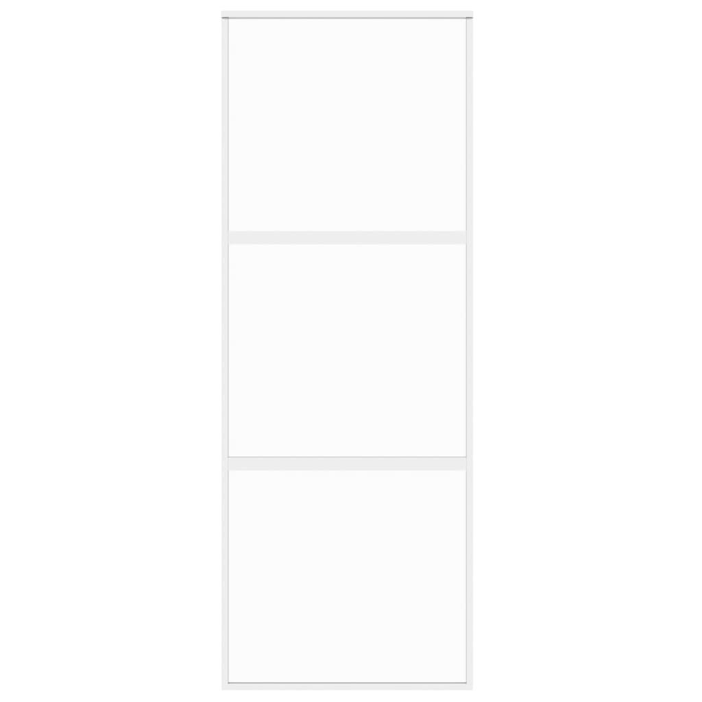 Schuifdeur 76x205 cm gehard glas en aluminium wit is nu te koop bij PeponiXL, paradijselijk wonen!