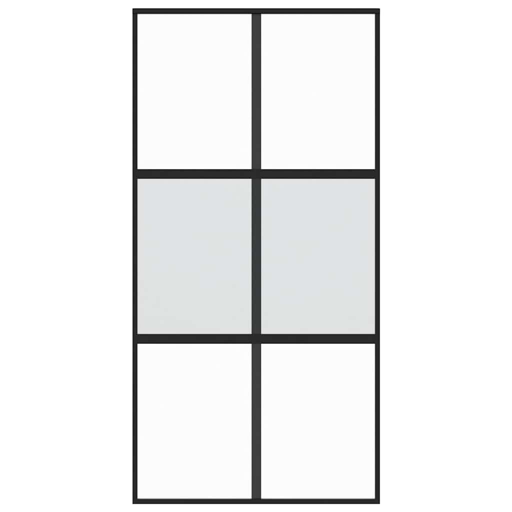 Schuifdeur 102,5x205 cm gehard glas en aluminium zwart is nu te koop bij PeponiXL, paradijselijk wonen!