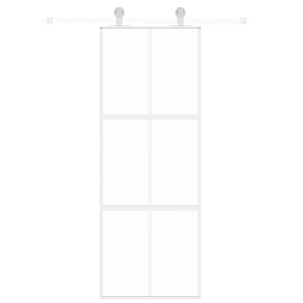 Schuifdeur 76x205 cm gehard glas en aluminium wit is nu te koop bij PeponiXL, paradijselijk wonen!