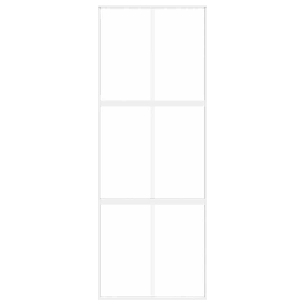 Schuifdeur 76x205 cm gehard glas en aluminium wit is nu te koop bij PeponiXL, paradijselijk wonen!