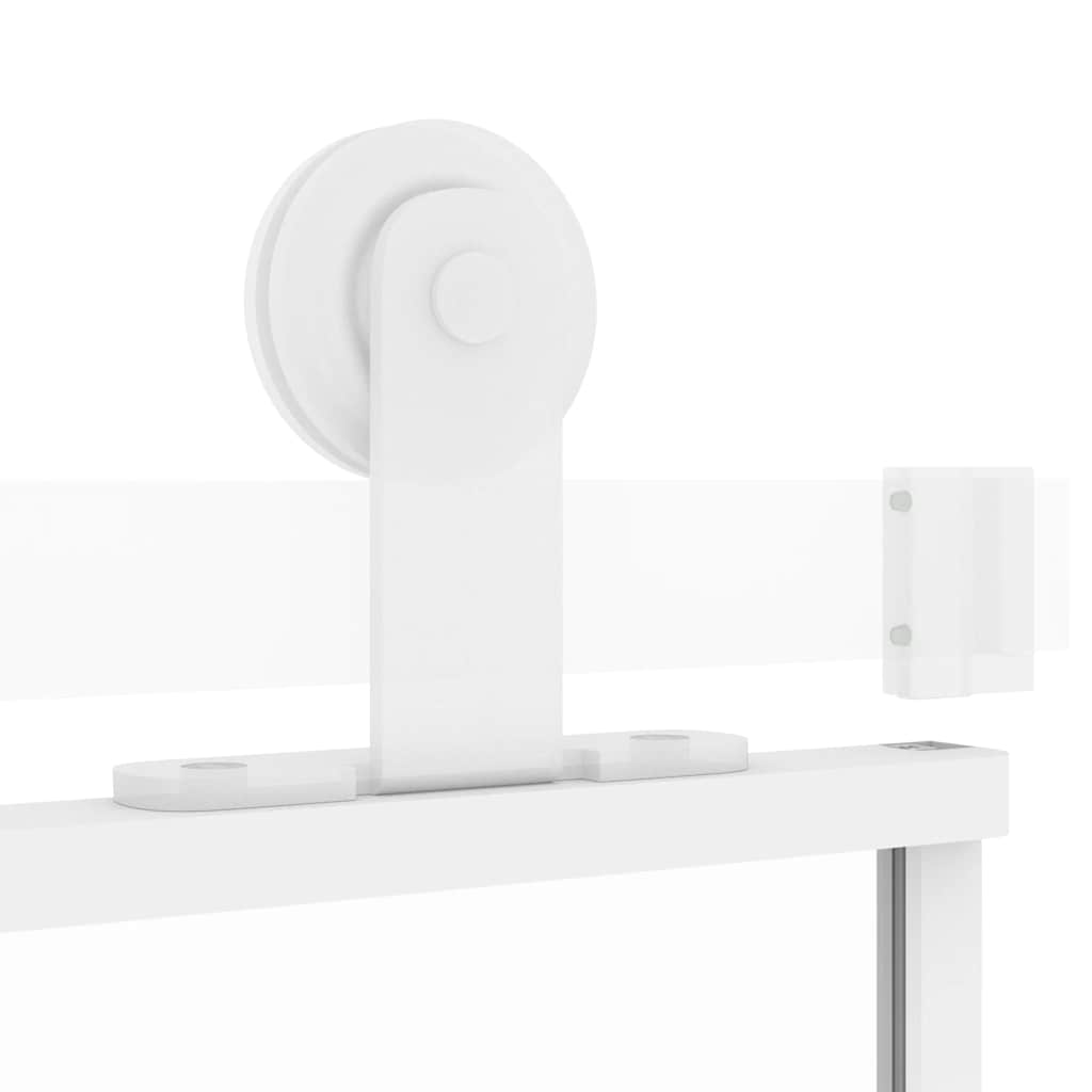 Schuifdeur 76x205 cm gehard glas en aluminium wit is nu te koop bij PeponiXL, paradijselijk wonen!