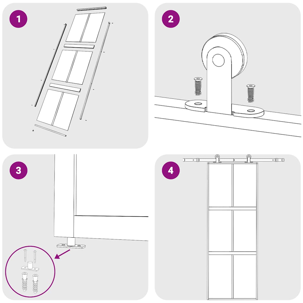 Schuifdeur 76x205 cm gehard glas en aluminium wit is nu te koop bij PeponiXL, paradijselijk wonen!