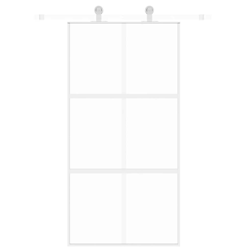 Schuifdeur 102,5x205 cm gehard glas en aluminium wit is nu te koop bij PeponiXL, paradijselijk wonen!