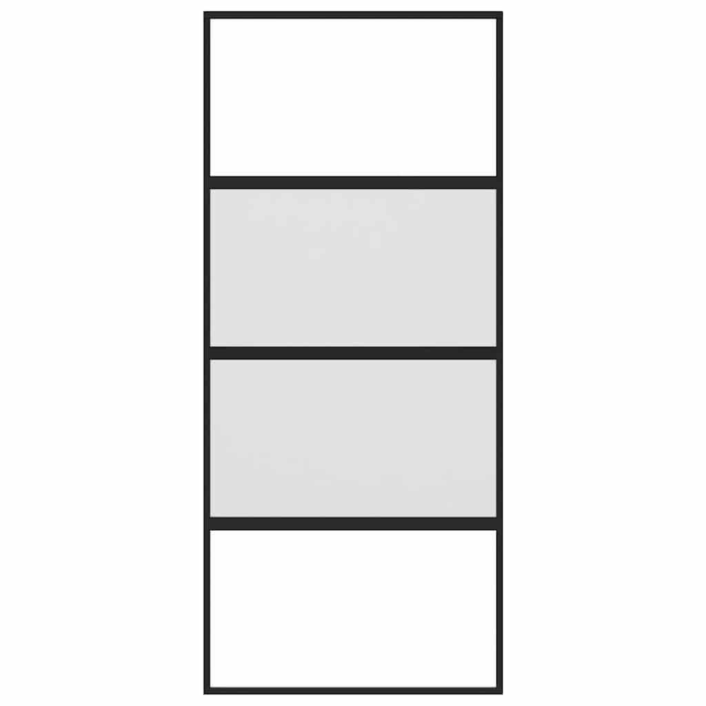 Schuifdeur 90x205 cm gehard glas en aluminium zwart is nu te koop bij PeponiXL, paradijselijk wonen!