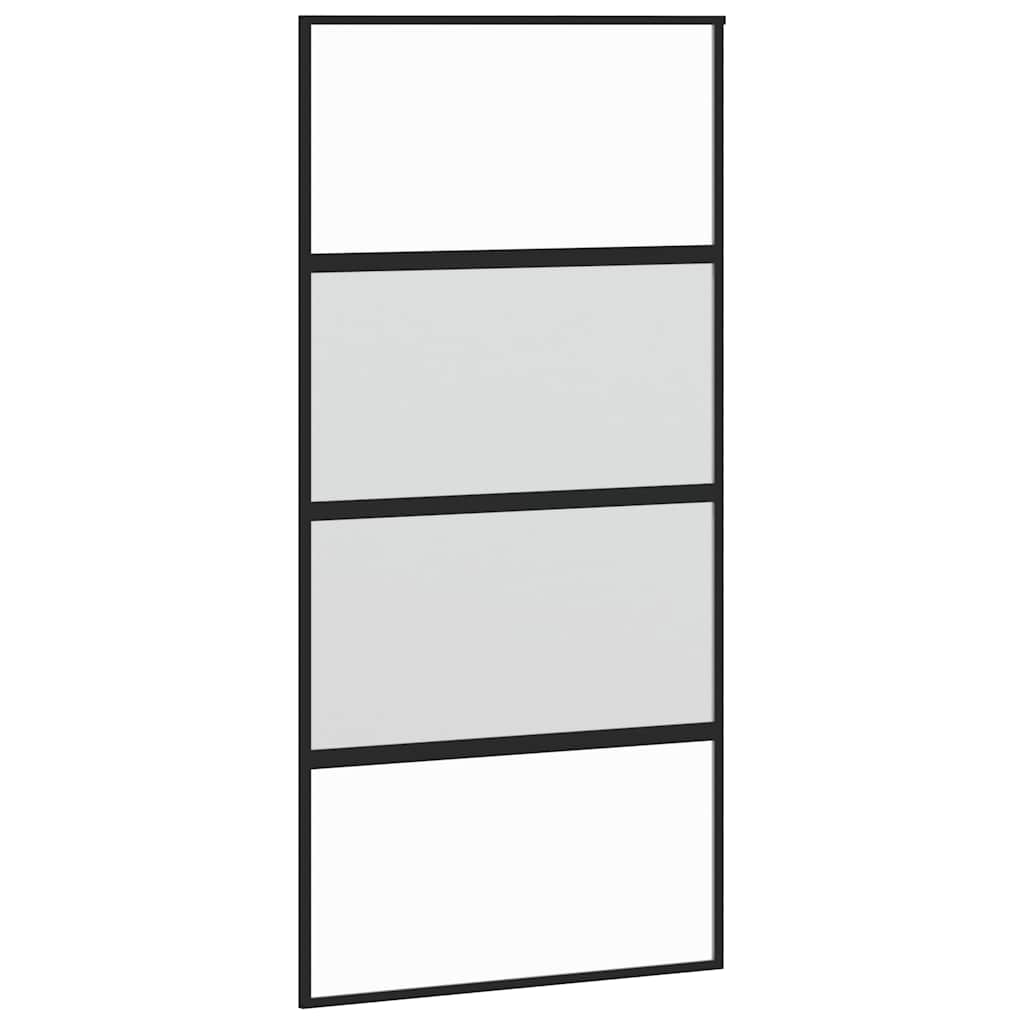 Schuifdeur 102,5x205 cm gehard glas en aluminium zwart is nu te koop bij PeponiXL, paradijselijk wonen!