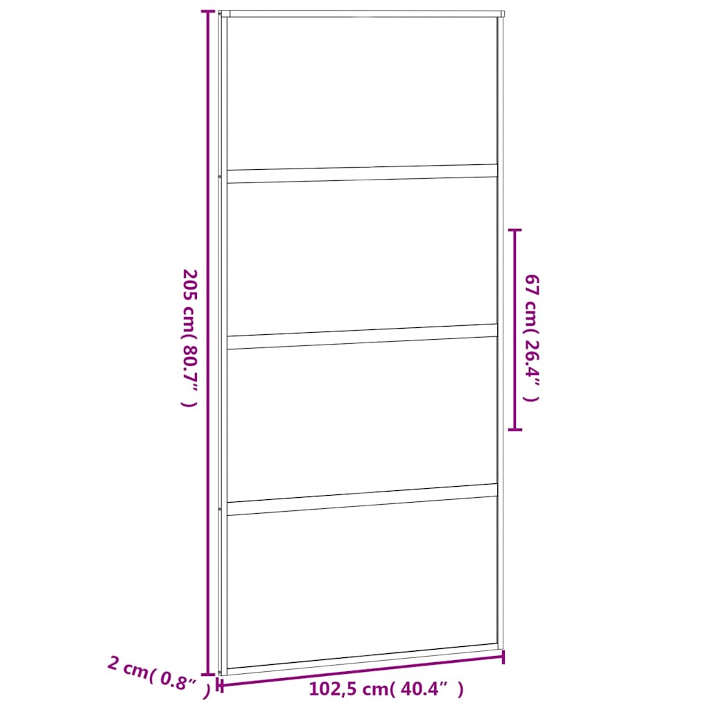 Schuifdeur 102,5x205 cm gehard glas en aluminium zwart is nu te koop bij PeponiXL, paradijselijk wonen!