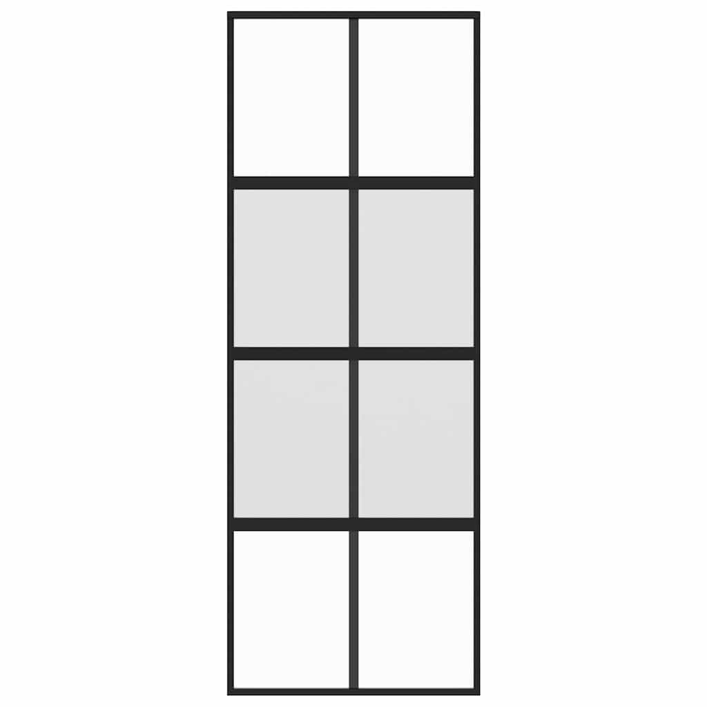 Schuifdeur 76x205 cm gehard glas en aluminium zwart is nu te koop bij PeponiXL, paradijselijk wonen!